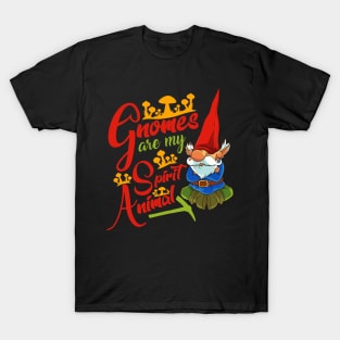 Funny Gnomes Are My Spirit Animal Cute Gnome Fans T-Shirt